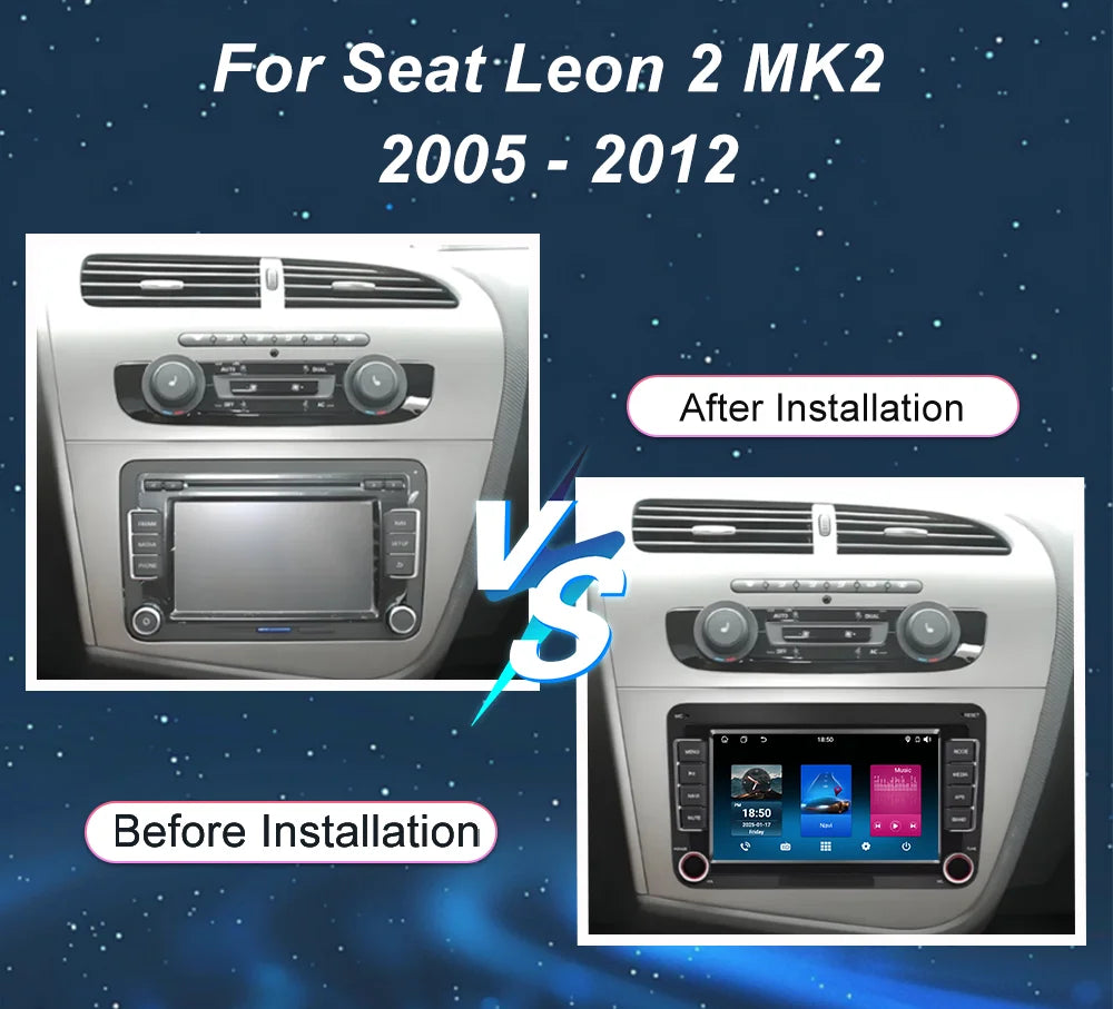 Android 15 LHD Car Radio For Seat Leon 2 MK2 2005 - 2012 Multimedia Player Stereo wireless