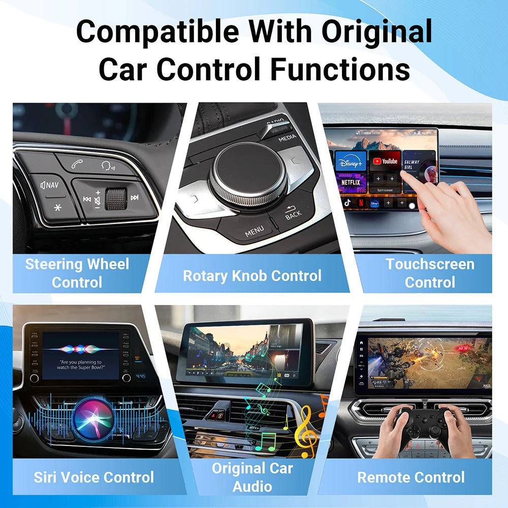 Ai Box Wireless Carplay Android Auto Adapter Android 13 Play Store Netflix Youtube Video B