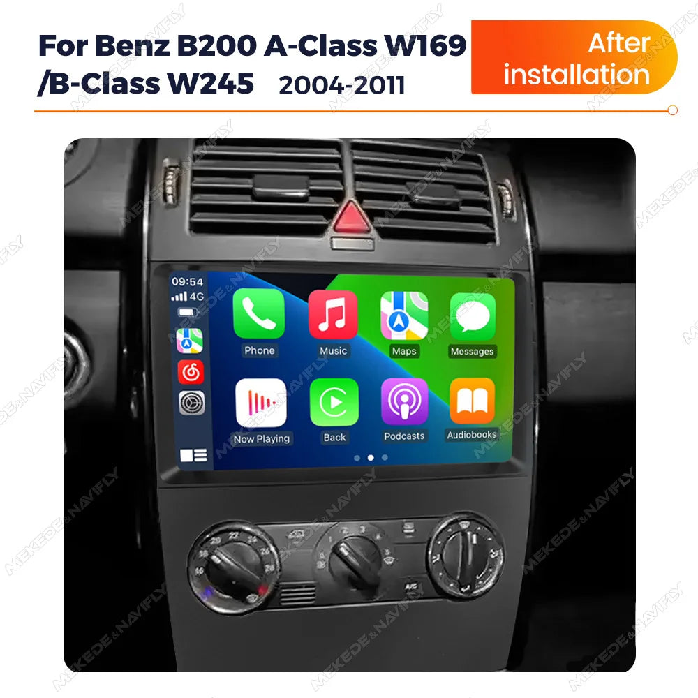 Android 14 Carplay android auto For Benz B200 A-Class W169 B-Class W245 2004-2011 car inte