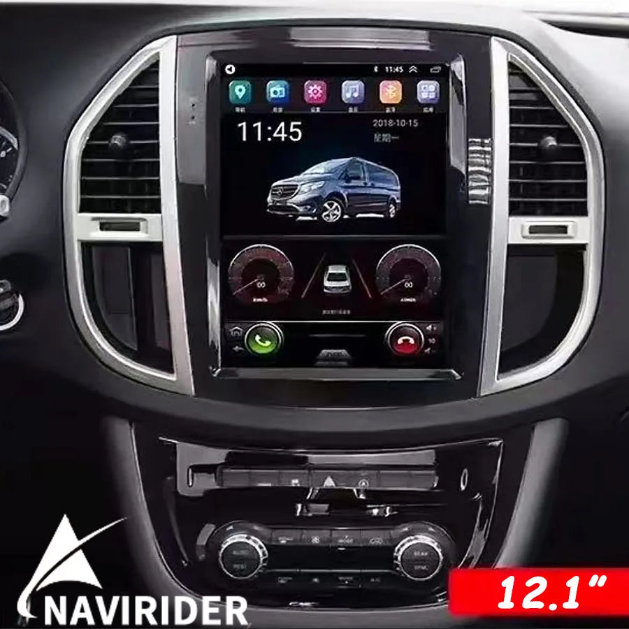 12.1inch Vertical Screen Carplay For Mercedes Benz Vito Android 15 Car Radio Automotivo Mu | AUTOKITSHOP