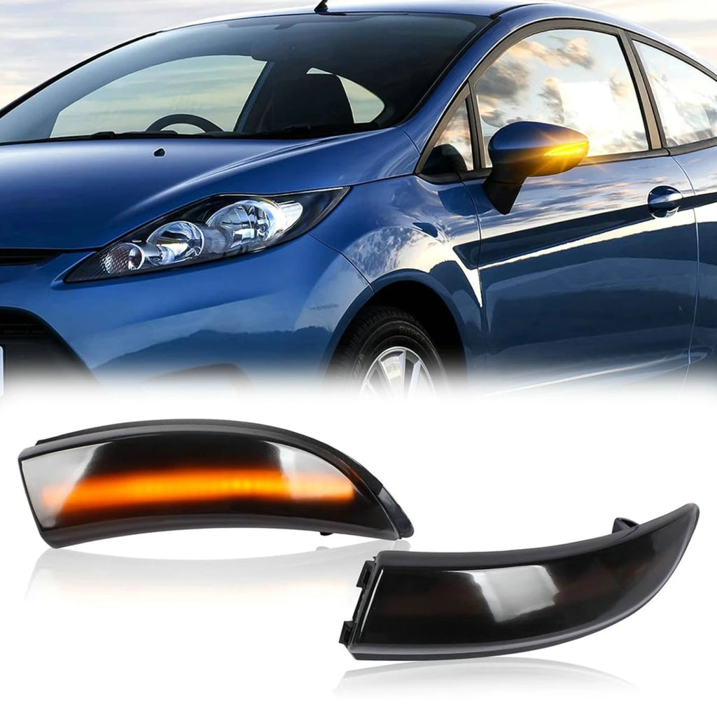 2Pcs/Set LED Mirror Turn Signal Lights Replacement Fits For 2008-2017 Ford Fiesta MK7 Auto