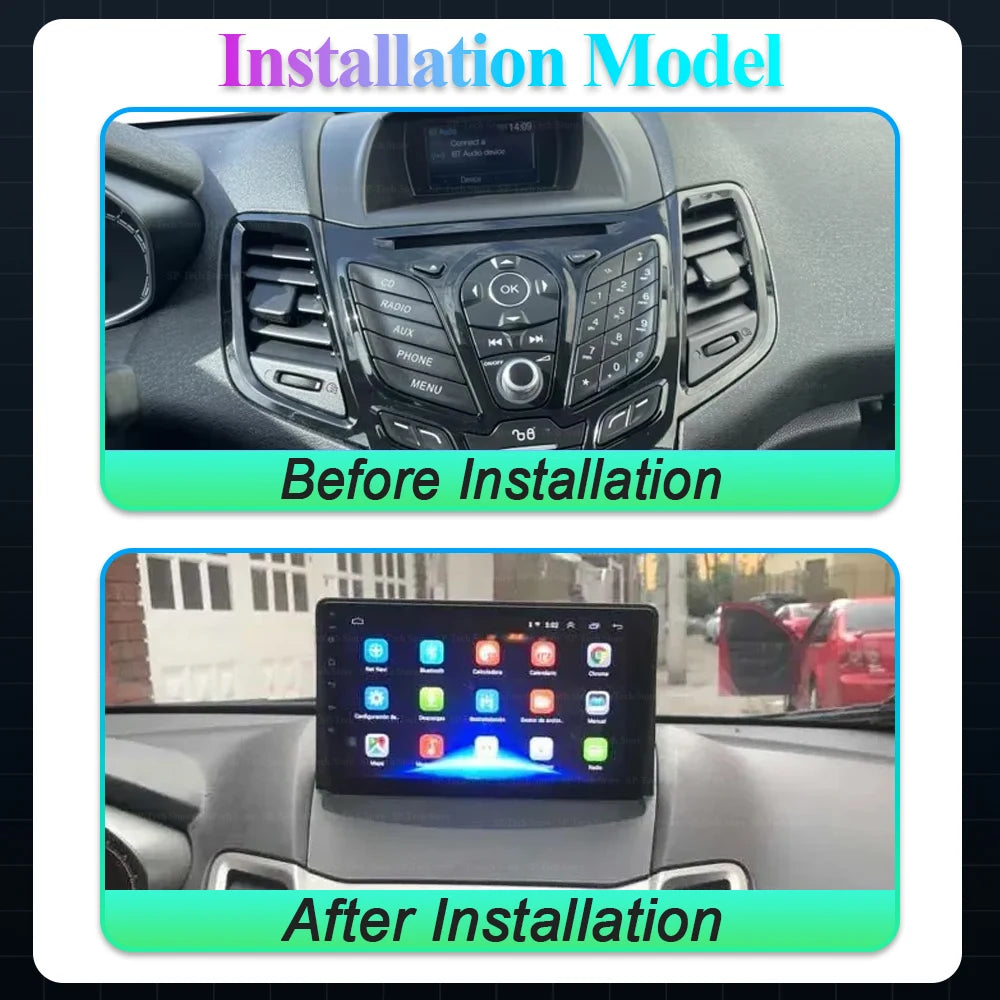 Car Radio Carplay Android 16 For Ford Fiesta Mk 6 2009 2010 2011 2012 2013 2014 -2018 Radi | AUTOKITSHOP