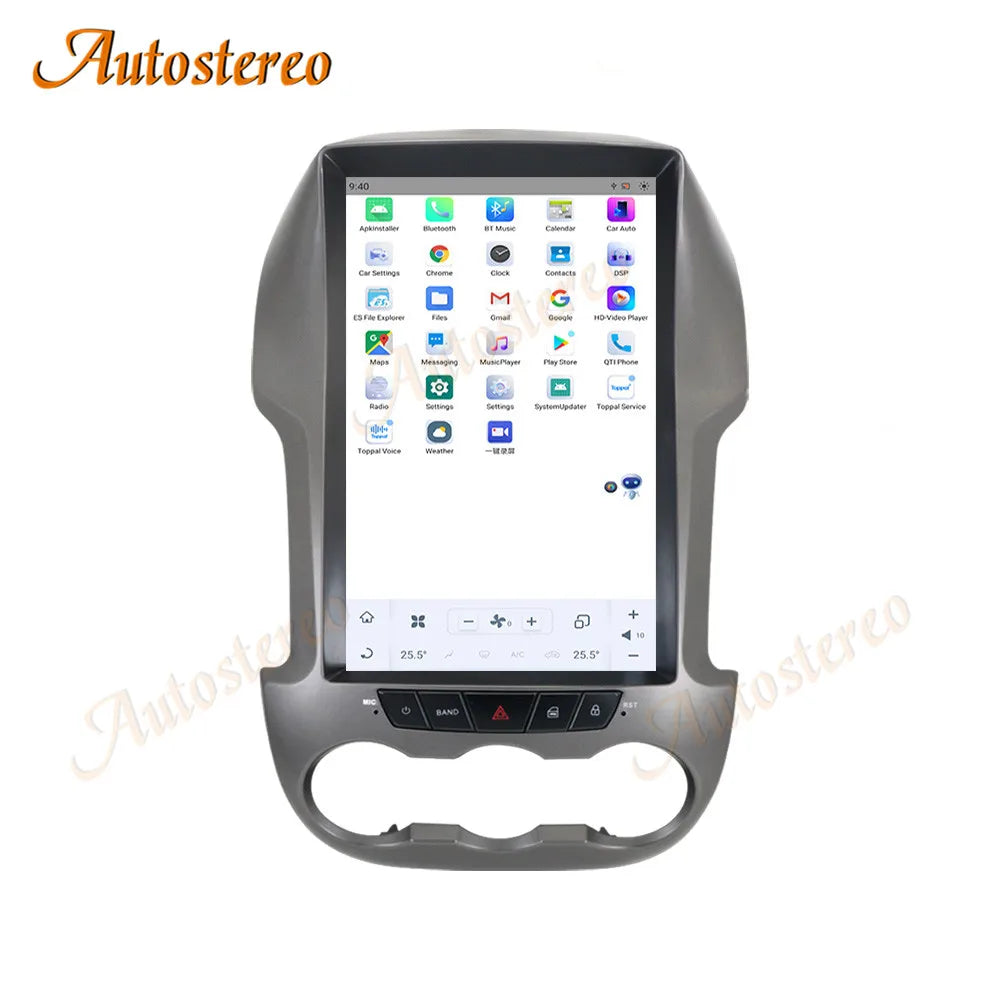 Vertical Screen Android 13 For Ford Ranger 2010-2015 Tesla Style Car GPS Navigation Head U