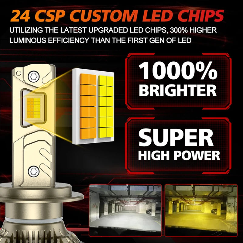Drivereyes H7 H4 LED Headlight AI Bluetooth APP Control Color LED H8 H9 H11 9005 HB3 9006