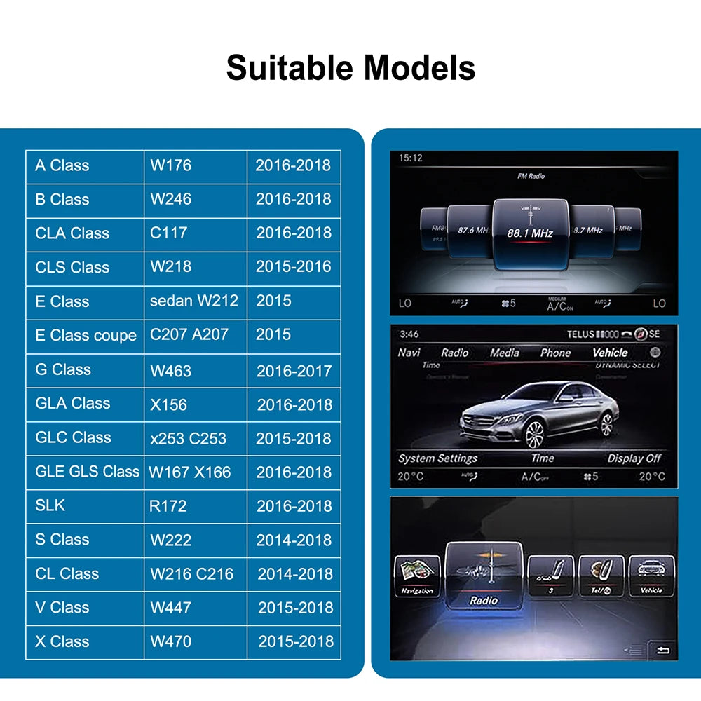 Wireless CarPlay Android Auto Fits For Mercedes A B C CL S CLA CLS CLASS GLA GLS GLC GLE V | AUTOKITSHOP