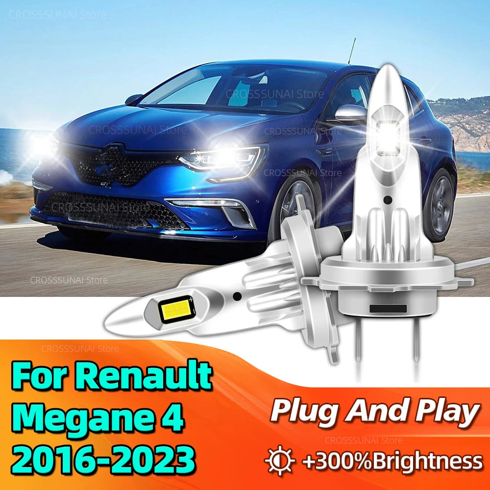 LED Headlight 30000LM 6000K Super Bright CSP Car Lamps Wireless For Renault Megane 4 2016