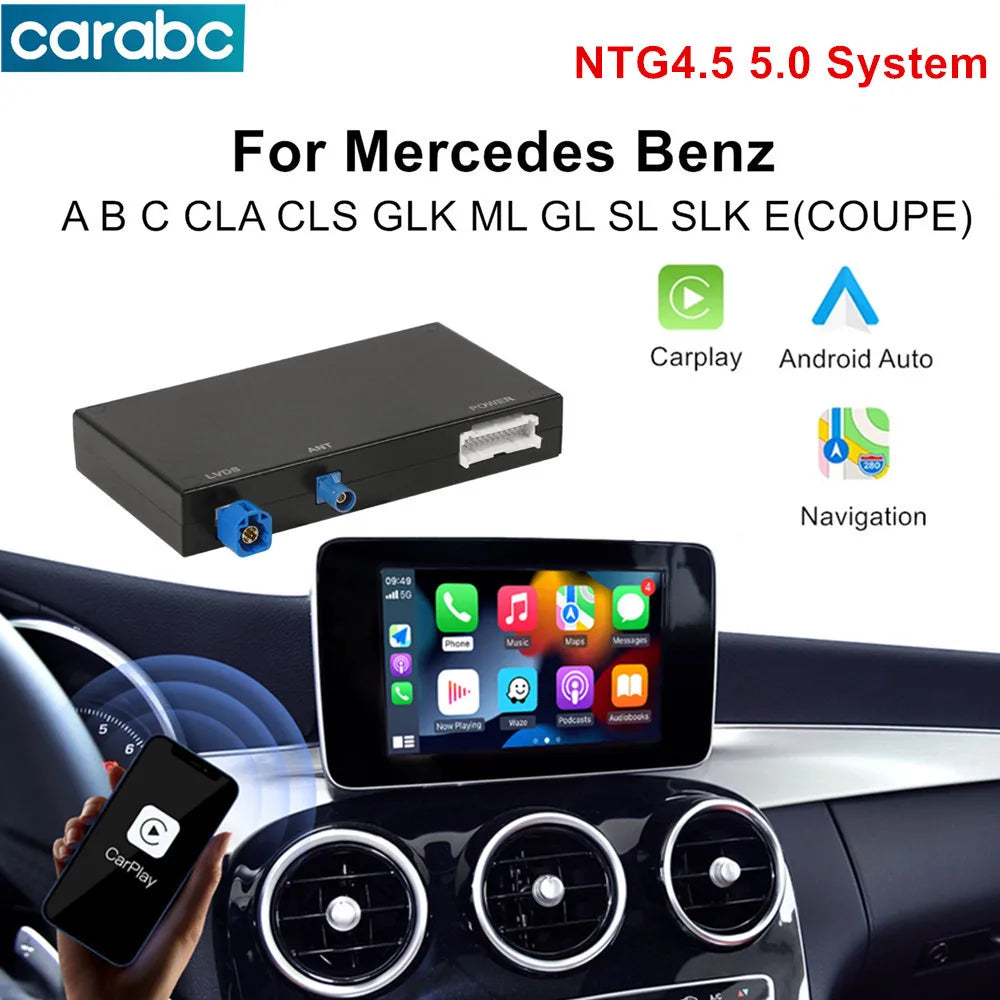 CARABC For Benz NTG4.5 5.0 System Wireless CarPlay Adapter Android Auto For Mercedes Benz