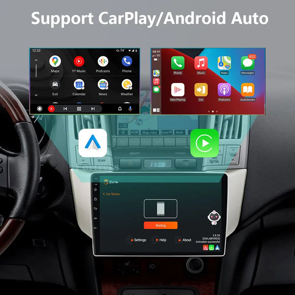 Android 16 Carplay Auto For Lexus RX300 RX330 RX350 RX400H II 2 For Toyota Harrier XU30 II
