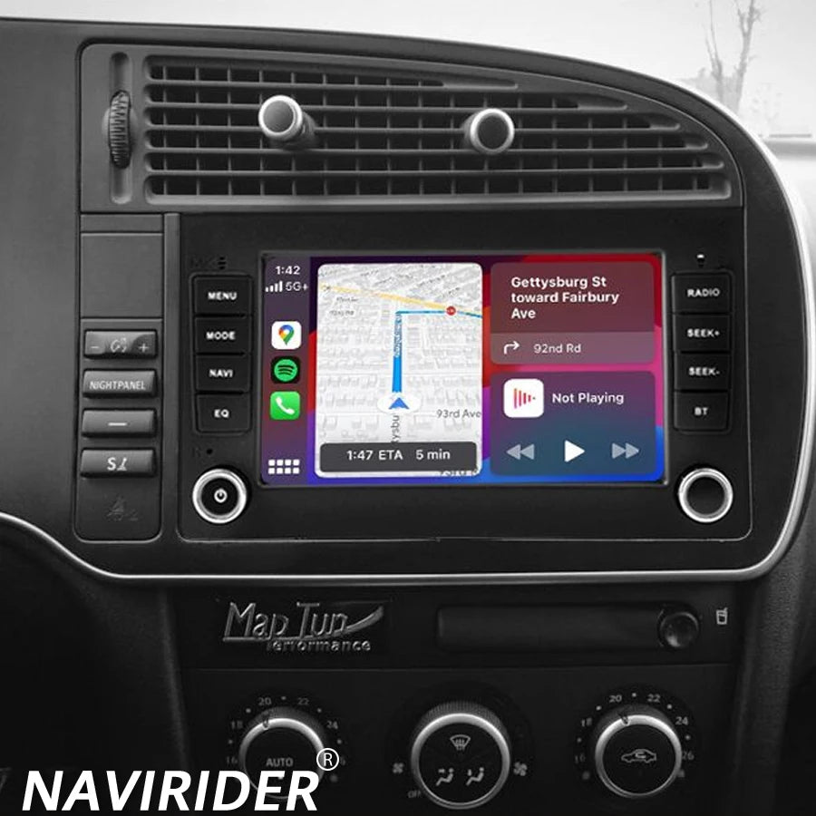Built-in 360 Navi Screen For SAAB 9-3 93 2005 - 2008 Android 15 Wireless BT CarPlay Naviri