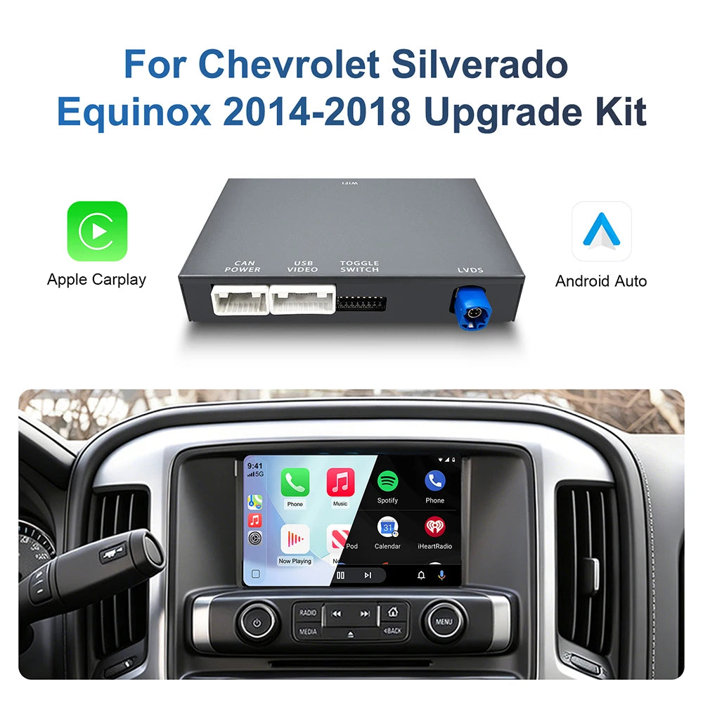 Wireless CarPlay Android Auto retrofit kit decoder box for Chevrolet Silverado Equinox 201