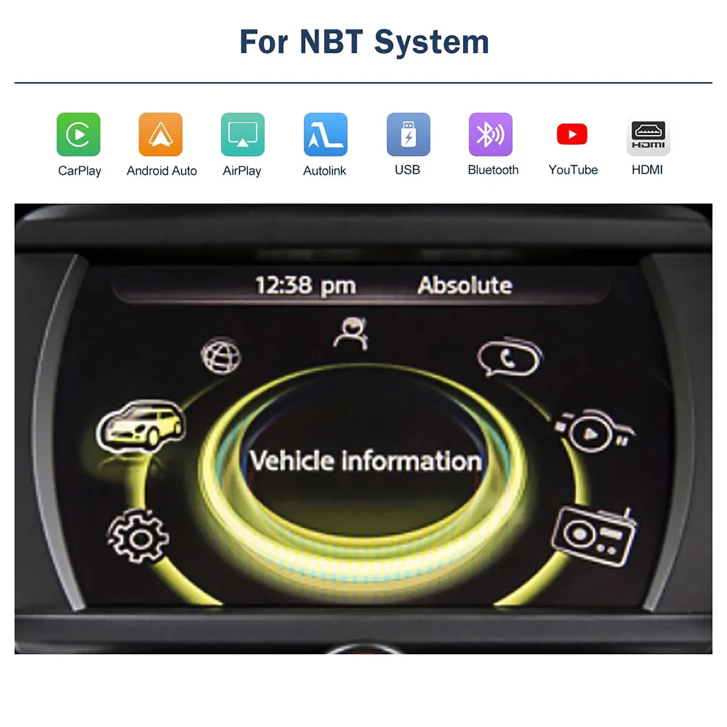 CarPlay Wireless/Wired IOS Android Auto NBT For BMW Mini R55 R56 R57 R58 R59 R60 R61 F54 F