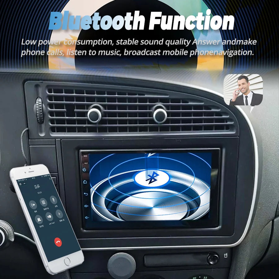2 Din Android 14 For SAAB 9-3 93 2007 2008 Video Player Head Unit Auto Car GPS Navigation  | AUTOKITSHOP