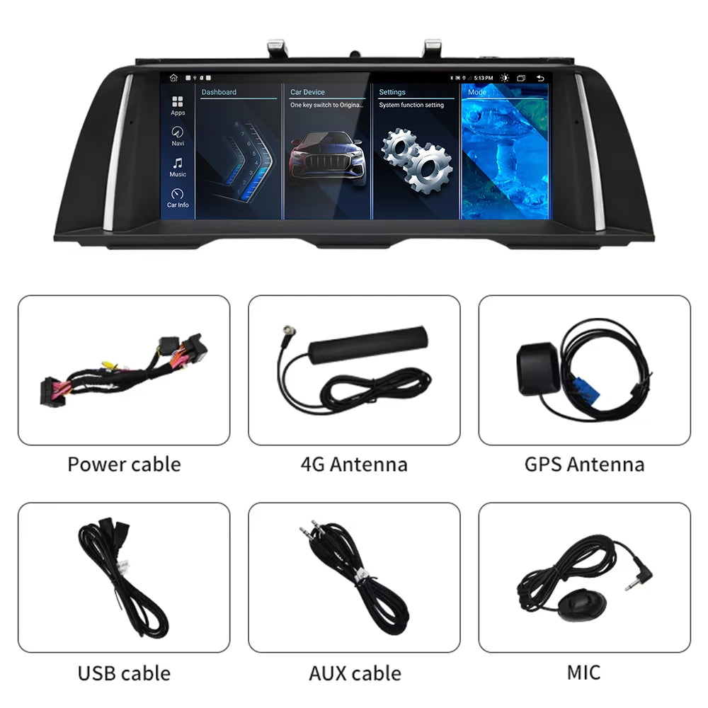 10.25" Touch Screen Wireless CarPlay Player For BMW 5 Series F10 F11 CIC NBT System Car St