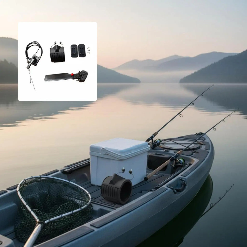 Fishing Kayak Rudder Kit Easy to Install Kayak Steering Steering System Stern Rudder Set Water T - Automotive LED Light