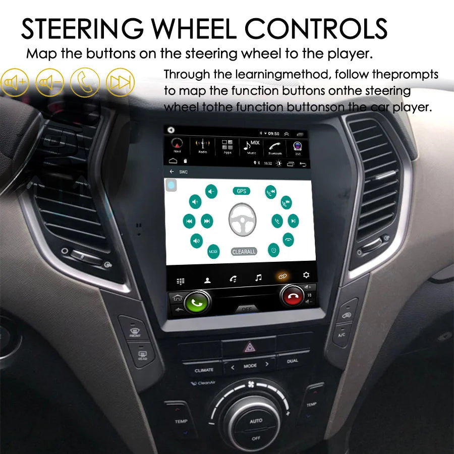 4G LTE Android 15 For Hyundai Santa Fe 2013 2014 2015 2018 IX45 Multimedia Player Stereo C