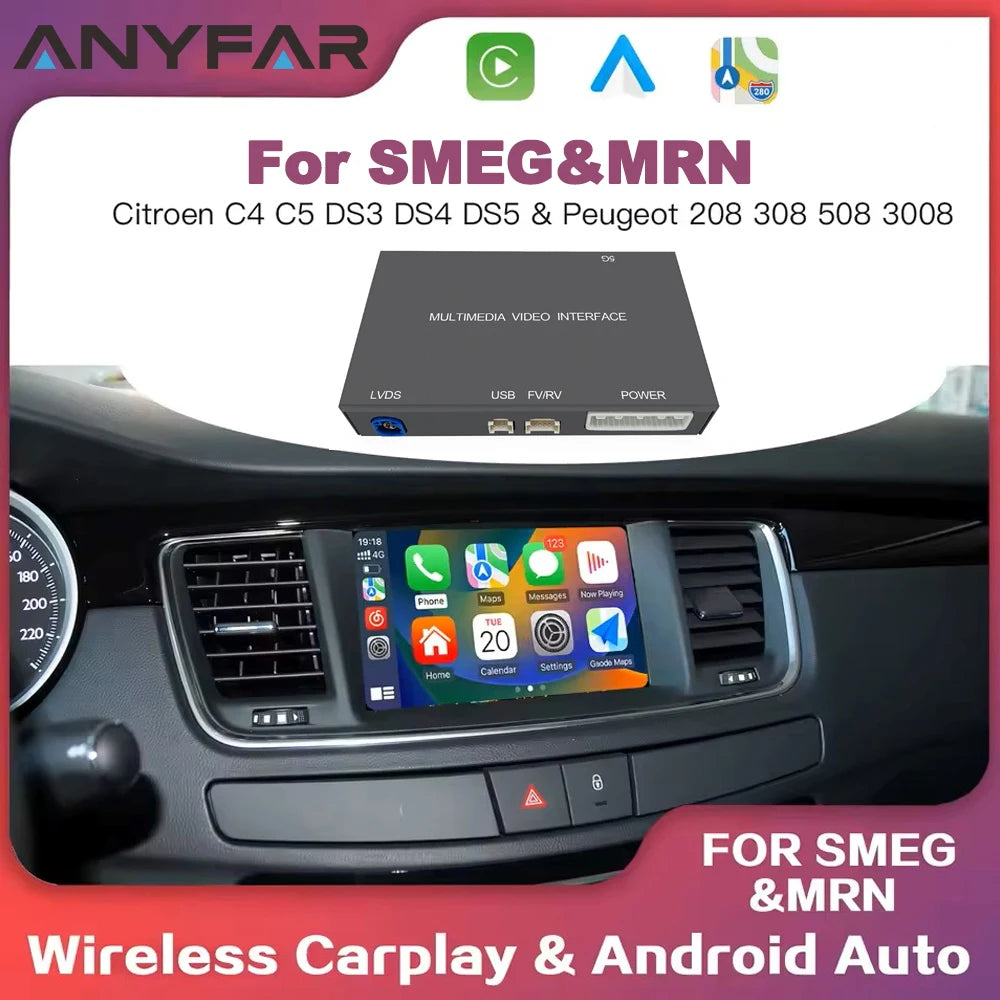 For Peugeot Citroën SMEG MRN 2013-2018 C4 C5 DS4 DS3 308 508 208 3008 Wireless Carplay Box