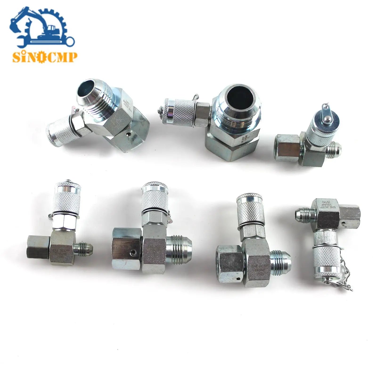 7x/set Hydraulic Swivel Run tees JIC 37° Series Test Coupling Point 1-5/16, 1-1/16, 7/8, 3