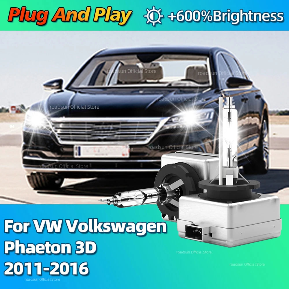 Car Xenon Headlight 6000K White Light HID Bulbs For VW Volkswagen Phaeton 3D 2011 2012 201