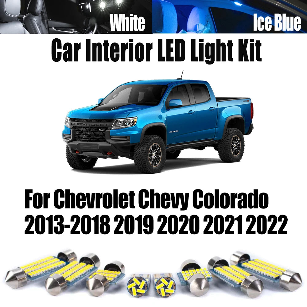 15-Piece LED Interior Light Kit for Chevrolet Chevy Colorado 2013- 2020 - Canbus Dome Map Door Trunk Bulbs | AUTOKITSHOP