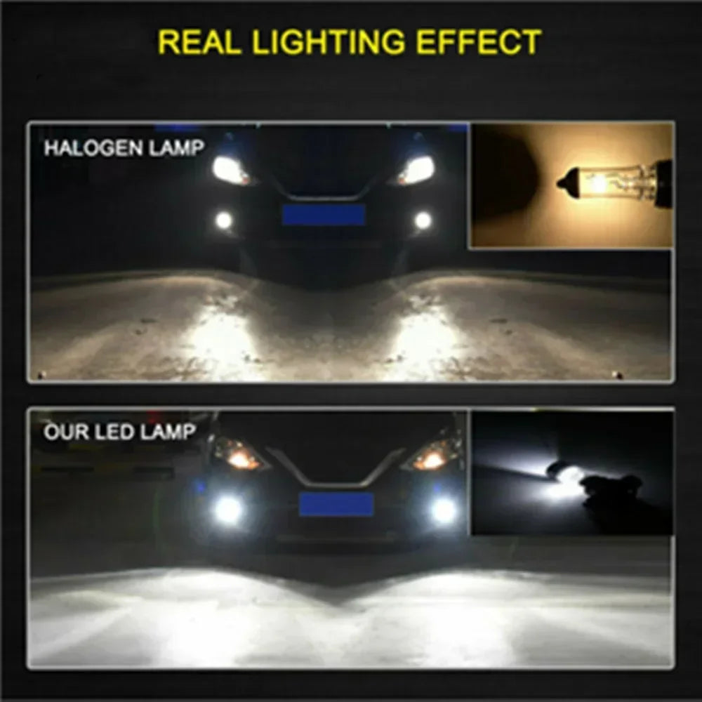 H16 LED Foglights Conversion Kit Bulbs High Low Beam 100W 6000K Super White PSX24W Auto Dr
