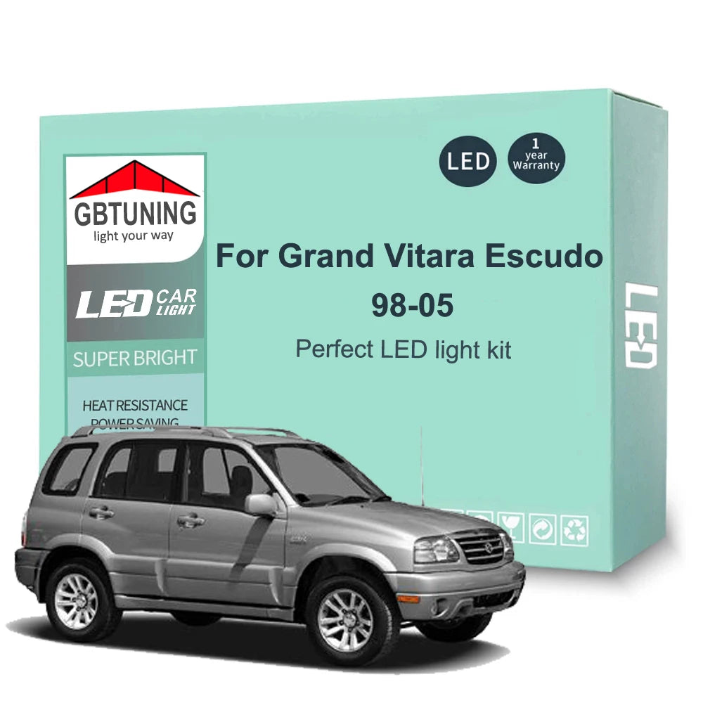 12-Piece LED Interior Light Kit for Suzuki Grand Vitara Escudo 1998-2003 - Canbus Dome Map Door Trunk Bulbs | AUTOKIT...