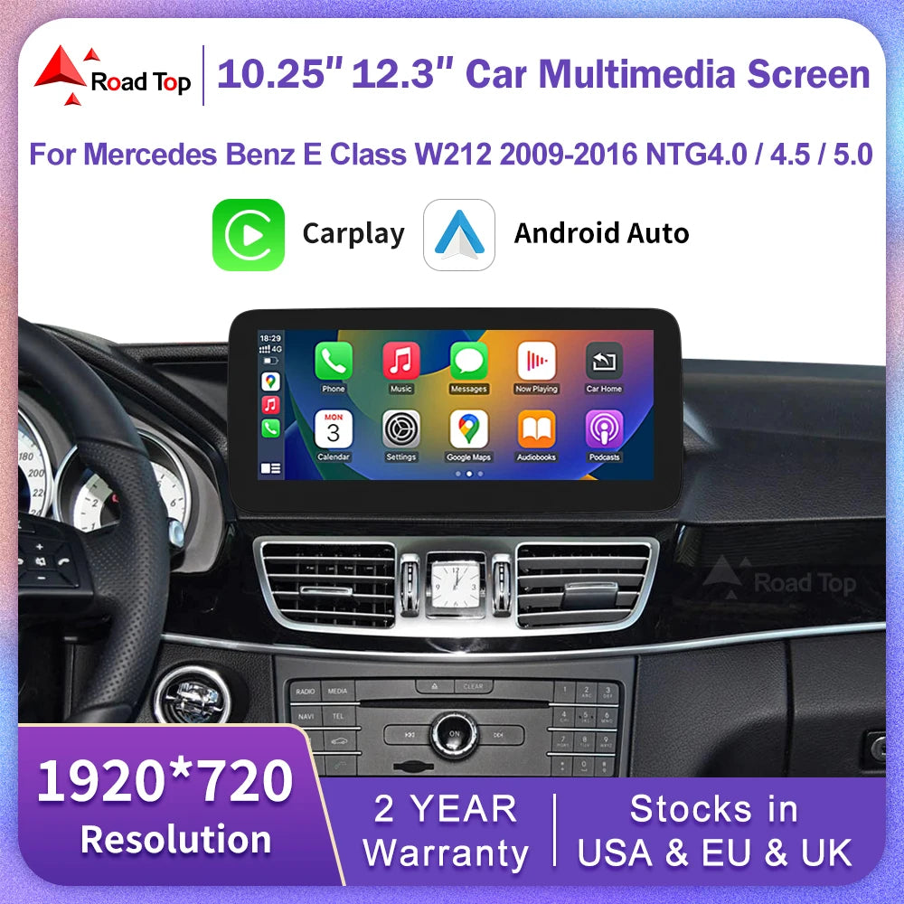 Android Auto Wireless CarPlay Linux Car Multimedia Touch Screen for Mercedes Benz E Class  | AUTOKITSHOP