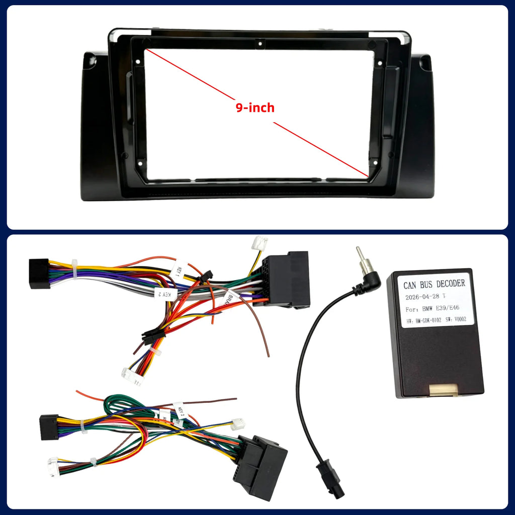 9 Inch Car Radio Fascia Frame for BMW X5 E53 1996-2006 2-DIN Stereo Installation Dash Trim