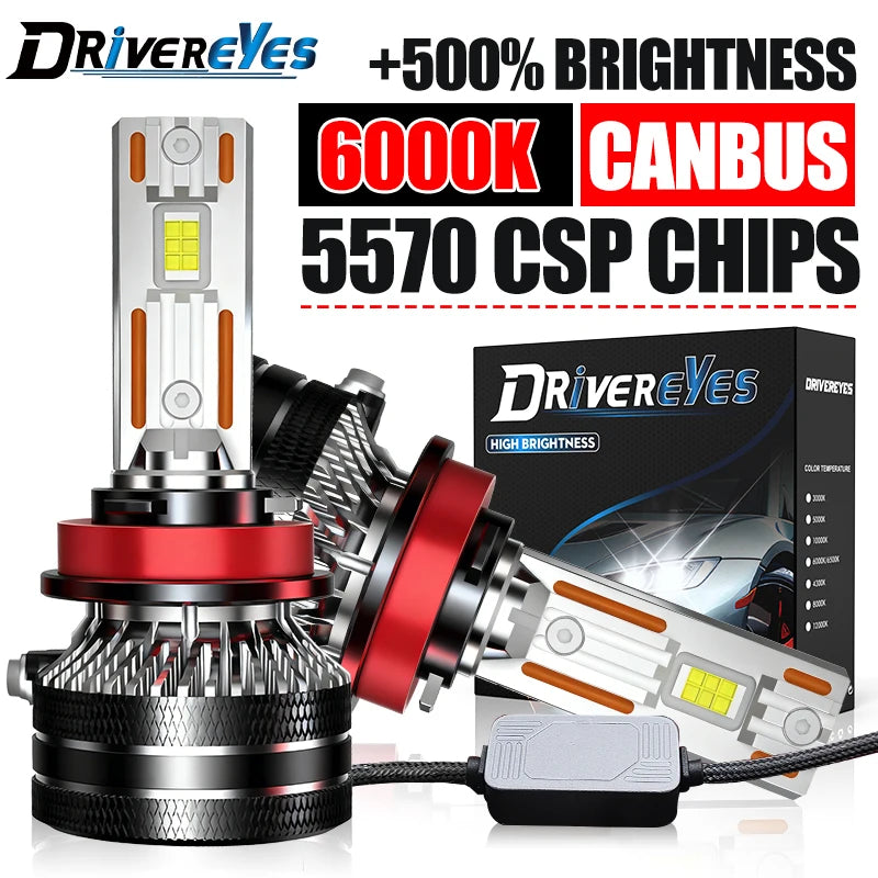 Drivereyes H4 K5C LED Car Headlight H7 H1 H11 9005 9006 HB3 HB4 9012 HIR2 H8 H9 5570 CSP T
