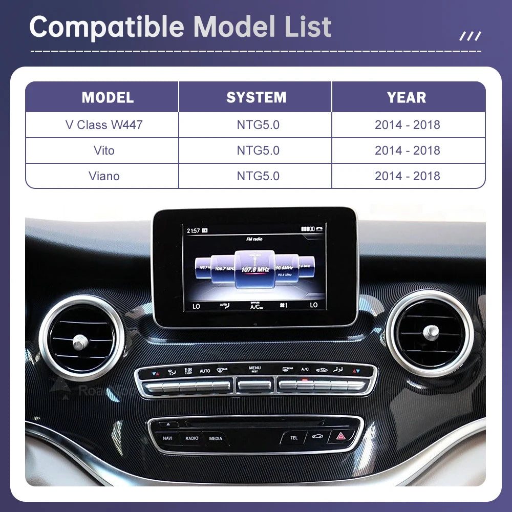 Wireless CarPlay for Mercedes Benz V Class Vito Viano W447 2014-2018 Android Auto Mirror L | AUTOKITSHOP