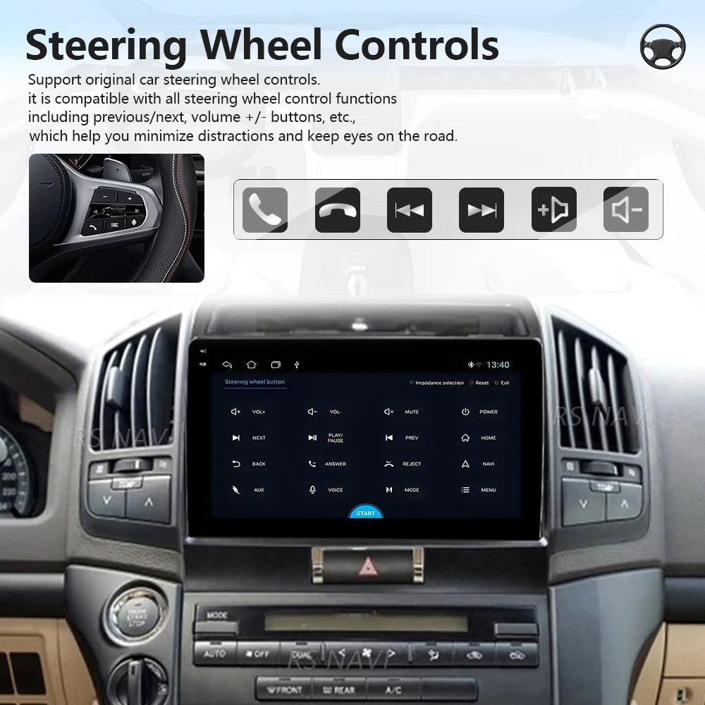 Android 16 Carplay Auto Qualcomm 2K QLED Screen Car Radio Player For Toyota Land Cruiser 1
