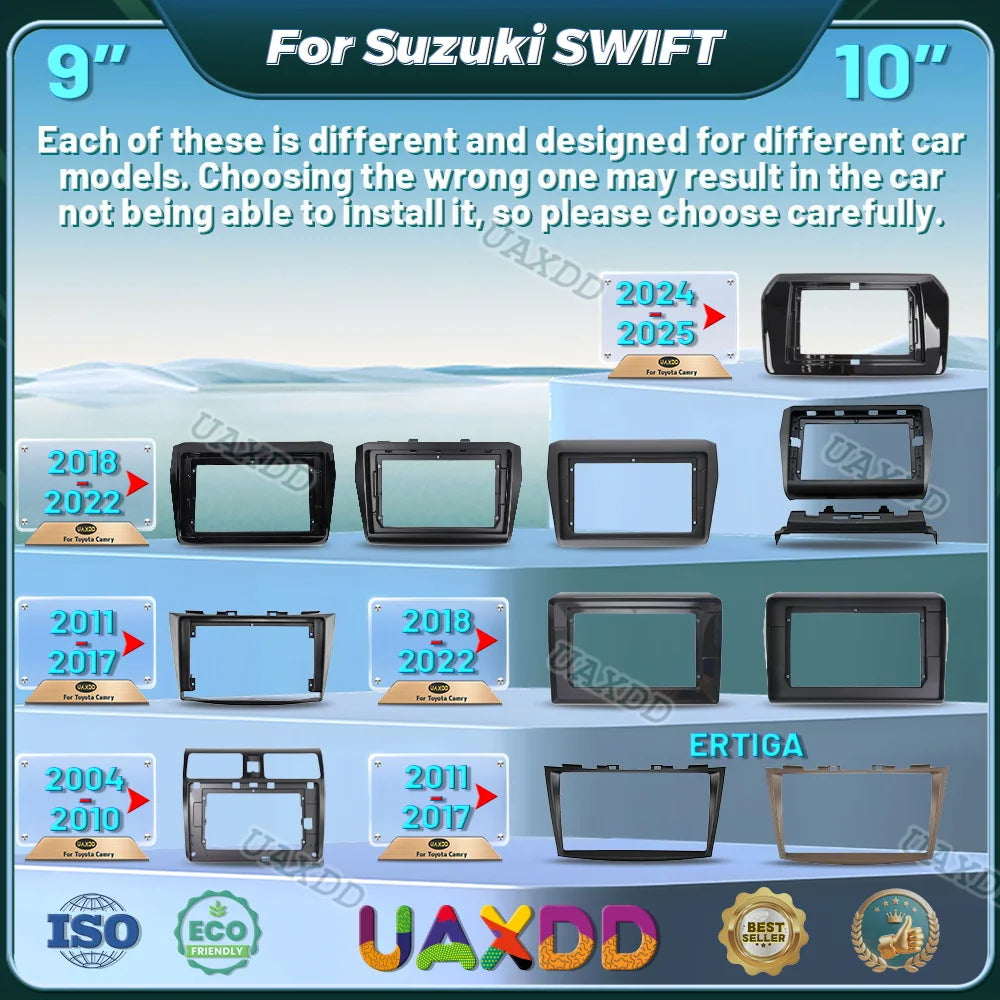 For 2004-2025 For Suzuki SWIFT 9 INCH 2018-2022 10.1INCH Car CD MP5 Radio Android Frame Vi