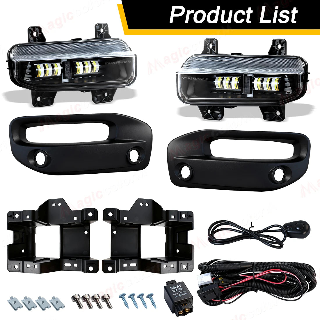 LED Fog Lamps For Dodge Ram 2500 3500 2019 2020 2021 2022 2023 2024 Car Front Bumper Headl | AUTOKITSHOP
