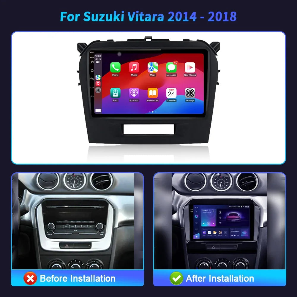 9 inch Car Radio Android 16 For Suzuki Vitara 2014-2018 BT Carplay Multimedia Navigation 2