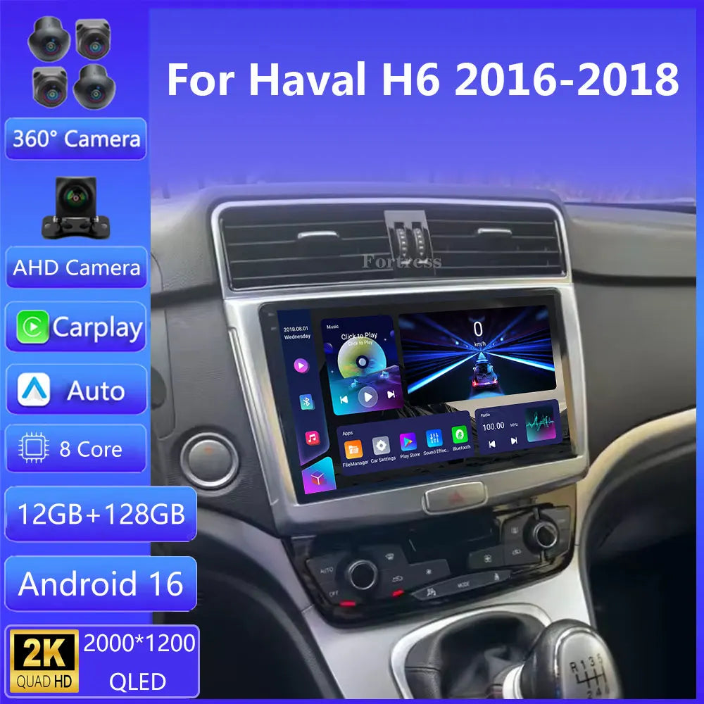 Android 16 Car Radio For GREAT WALL Hover Haval H6 2016 - 2018 Multimedia Stereo Video Pla
