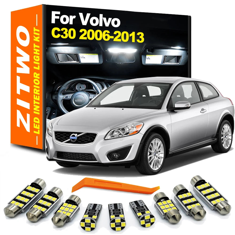ZITWO 13Pcs Canbus LED Bulb Interior Map Dome Trunk Light Kit For Volvo C30 2006 2007 2008 2009 2010 2011 2012 2013 Accessories