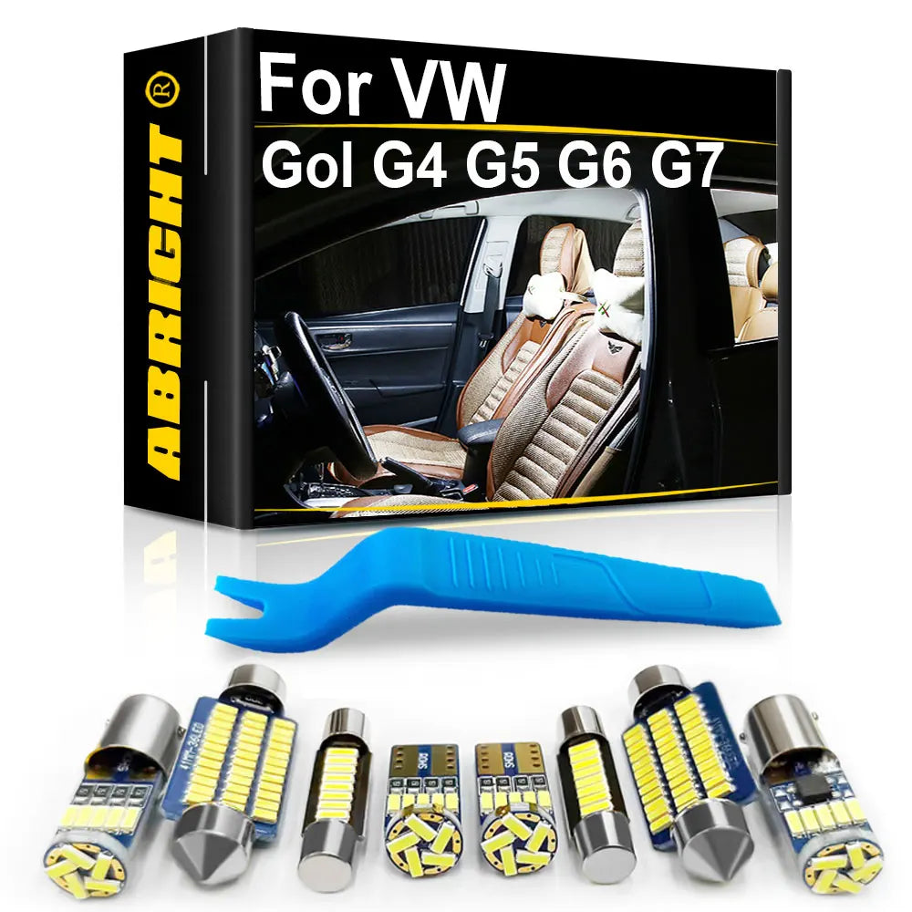 LED Interior Light Kit for Volkswagen VW Gol G4 G5 G6 G7 Accessories Auto Indoor Map Dome Trunk License Plate Kit - C...