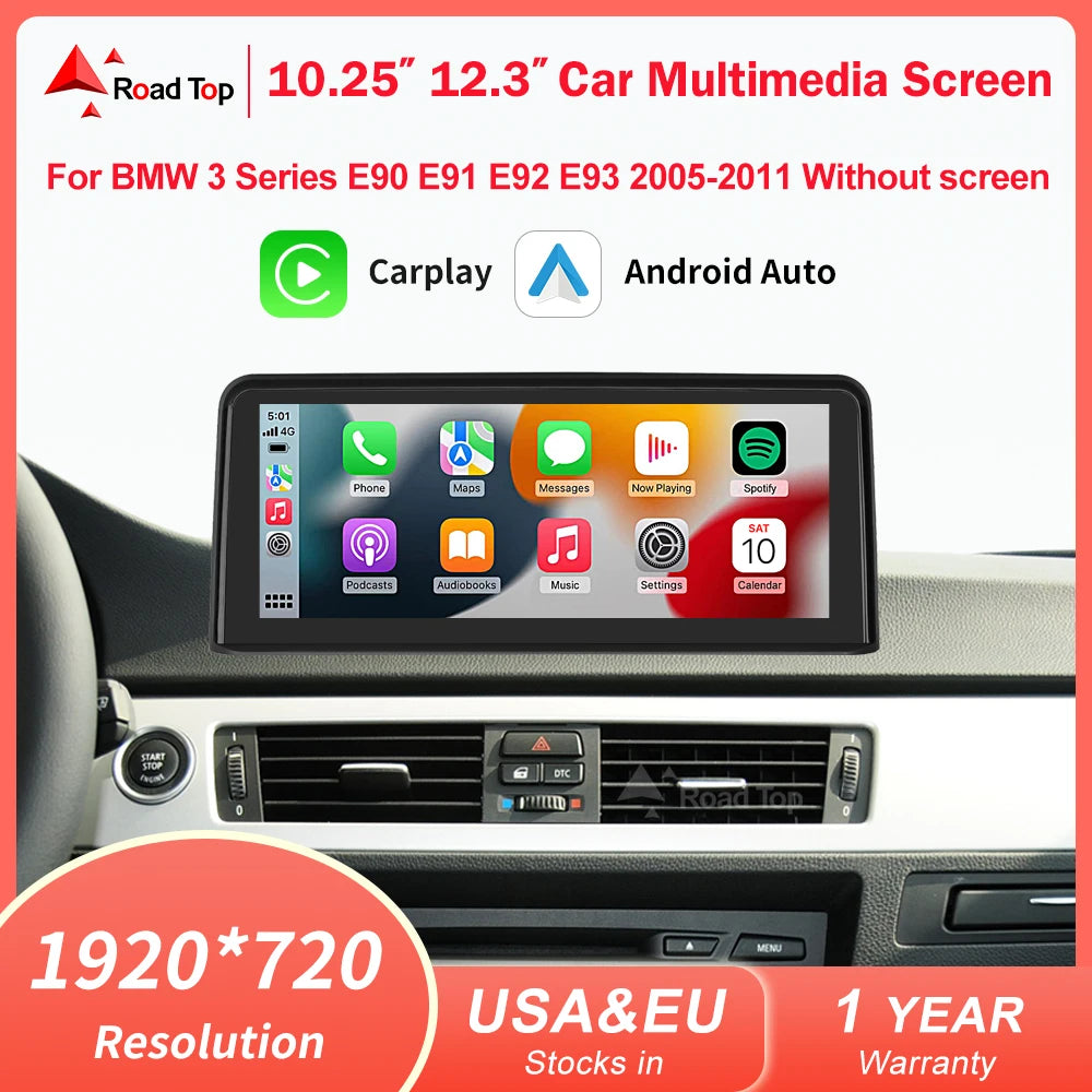 Road Top Wireless CarPlay Android Auto Car Multimedia Display Screen for BMW 3 E90 E91 E92 | AUTOKITSHOP