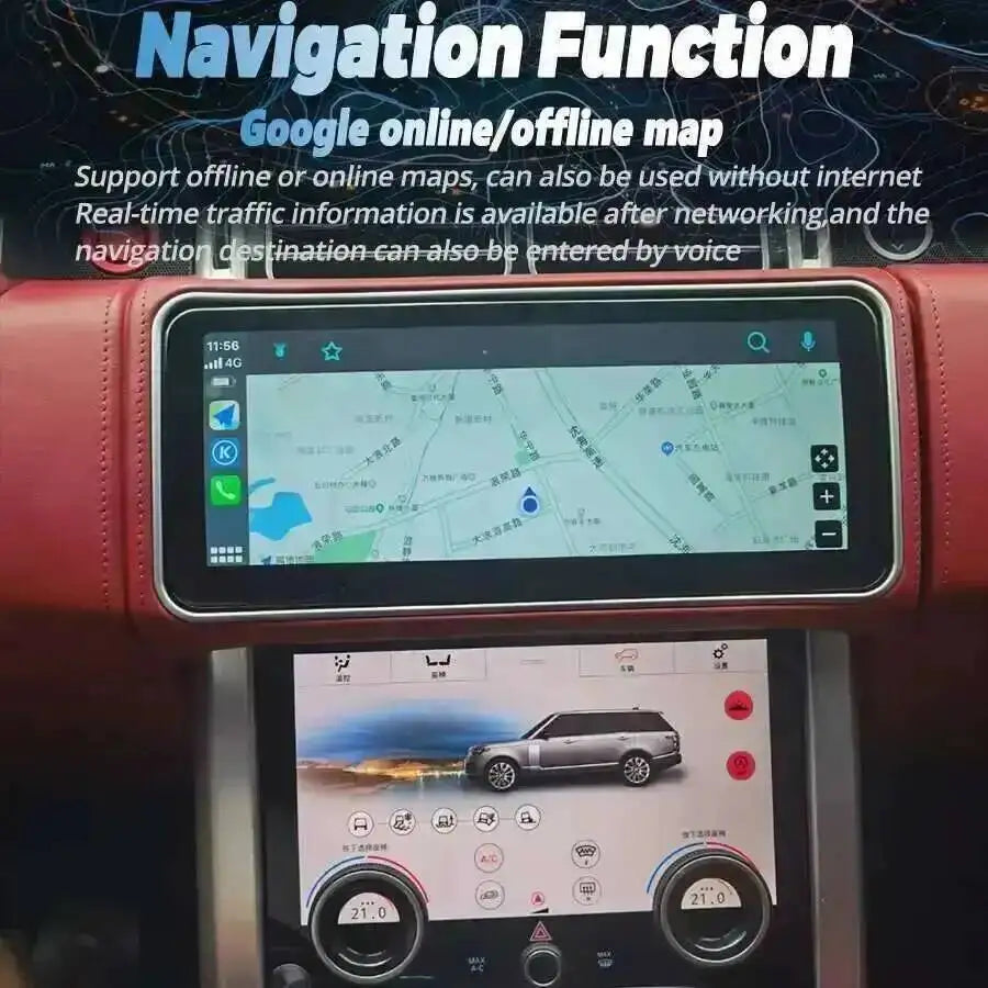 12.3inch Car Android 14 Screen Carplay For Land Rover Range Rover Sport L494 2013 2017 Mul