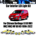 LED Interior Light Kit for Citroen Berlingo I II III MK1 MK2 MK3 MF B9 K9 1996- 2021 - Canbus Dome Map Door Trunk Bul...