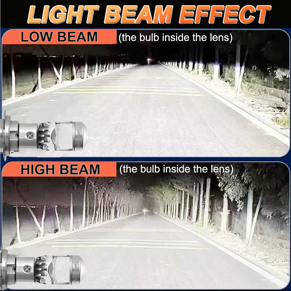 H4 H7 BI Led Projector Lens H11 9005 HB3 9006 HB4 Hi/Lo Beam Car Headlight Bulb Canbus Lam