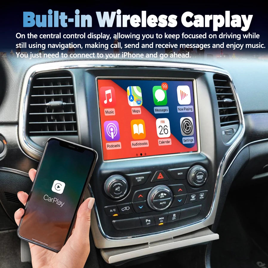 8.4" Android Smart Caplay Screen Car Radio For Jeep Grand Cherokee Stereo GPS Multimedia V