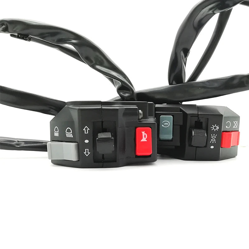 1Pair Black DC12V Motorcycles Bikes 7/8" Handlebar Low/High Beam/Horn Switch