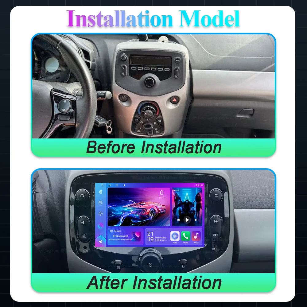 Android 16 Radio For Toyota Aygo Peugeot 108 Citroen C1 2014-2021 Autoradio Gps Multimedia | AUTOKITSHOP