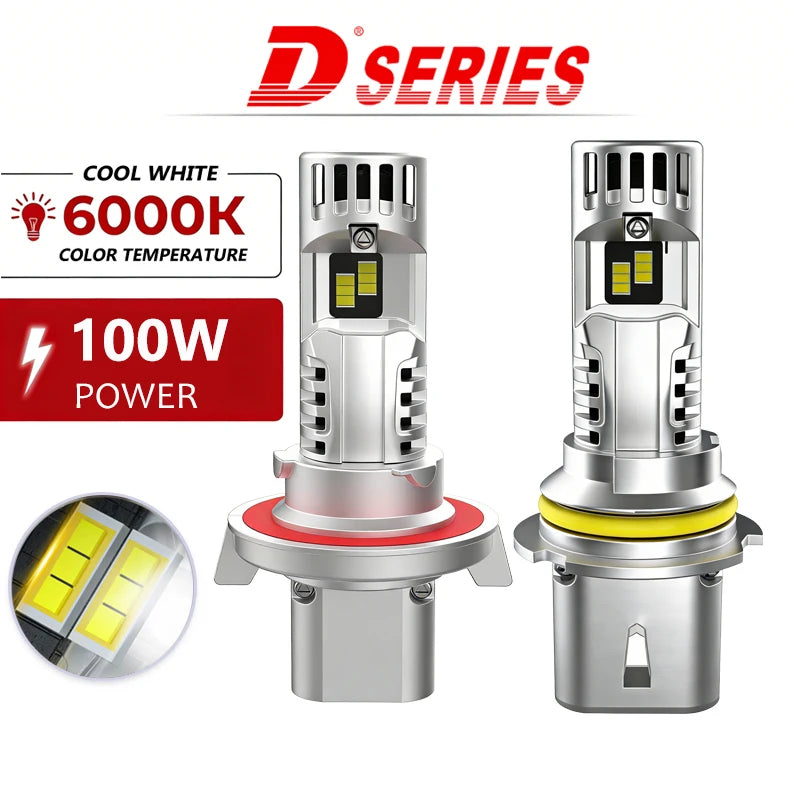 HB1 9004 9008 Car LED Headlight Bulbs 22000Lm H13 9003 H4 100W 9007 HB5 LED High and Low B