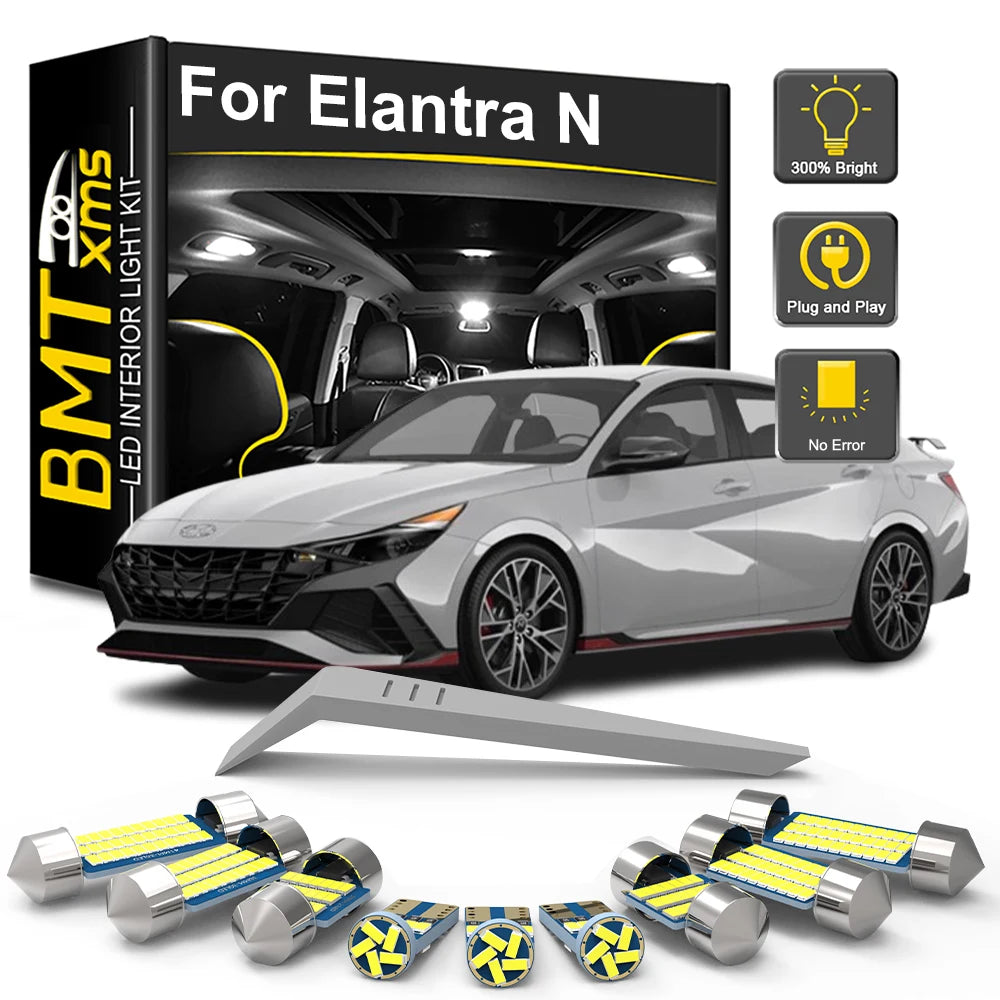 9-Piece LED Interior Light Kit for Hyundai Elantra N - Canbus Error-Free Bulbs | AUTOKITSHOP