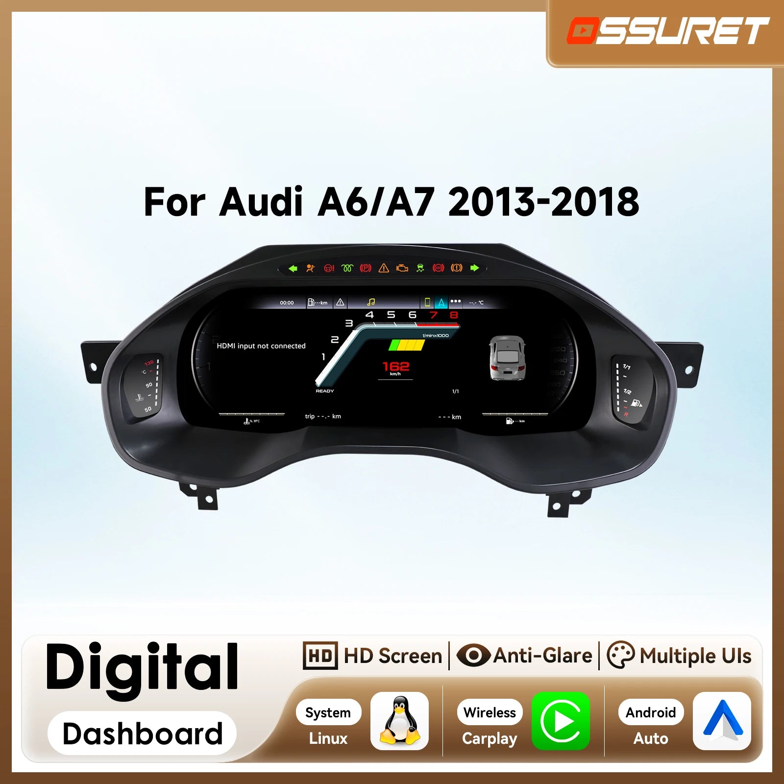 Car LCD Dashboard panel for AUDI A6 A7 2013 - 2018 Digital Instrument Cluster Virtual Cock