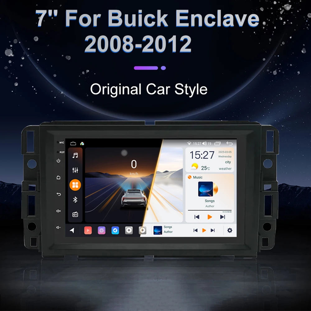Android 13 GPS Navigation 7" Screen For Buick Enclave 2008 -2012 Car Radio Multimidia Play