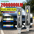 H1 LED Headlight 2000000LM Super Bright Light Bulb 2Pcs Plug And Play CANBUS Auto Lamp 1:1