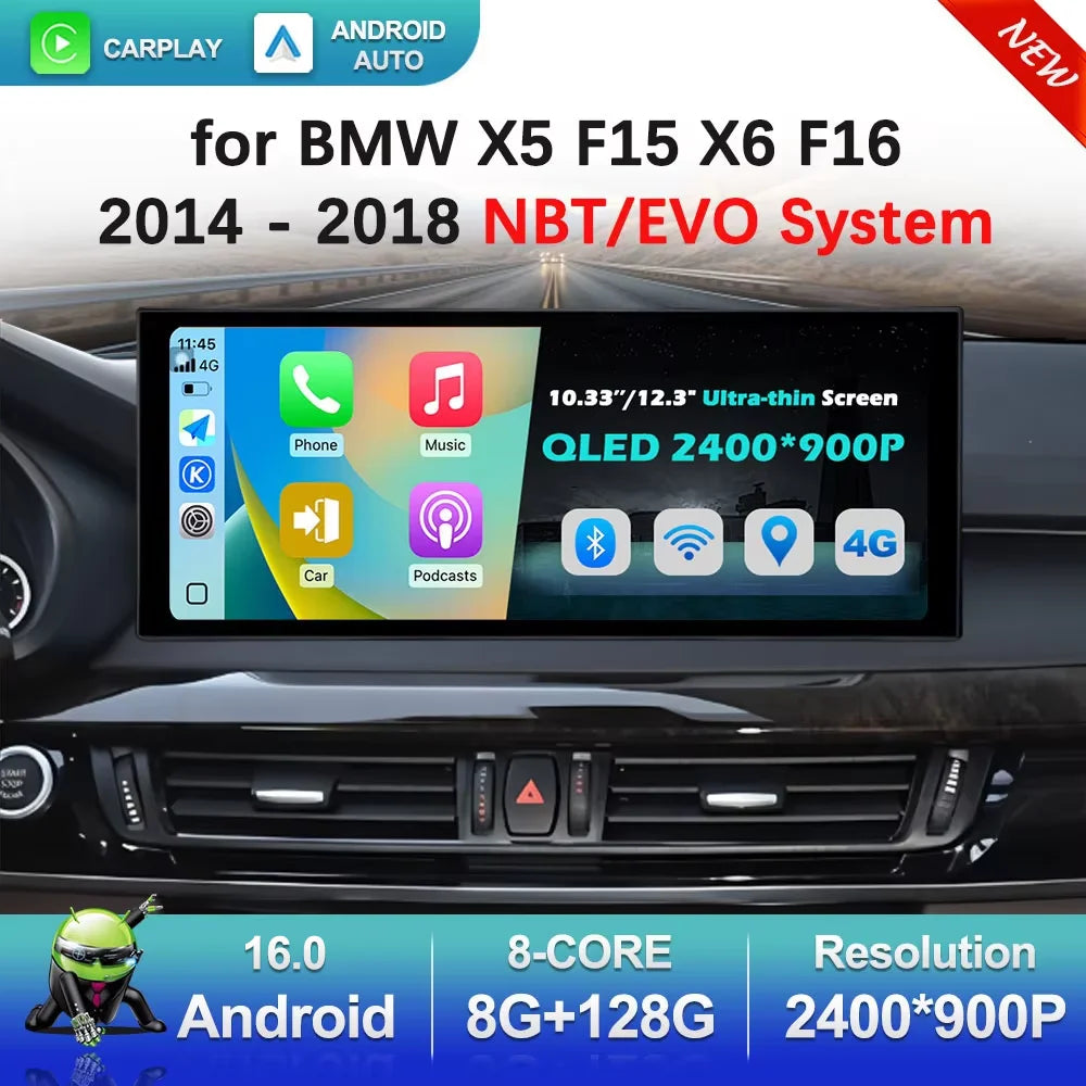 for BMW X5 F15 X6 F16 2014 - 2018 NBT/EVO System Car Radio Multimedia Player Android 16 GP