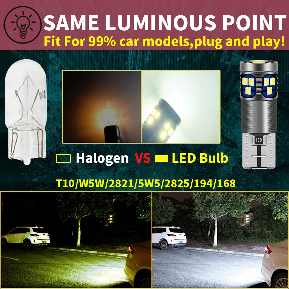 2-Piece LED Interior Light Kit for W5W T10 - Canbus Error-Free Interior Bulbs